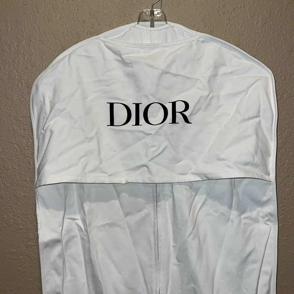 Dior White Cotton Garment Travel Storage Bag 50”x23”x3”